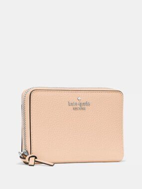 New Kate Spade Knott Medium Wallet Pebble Leather Crisp Peach